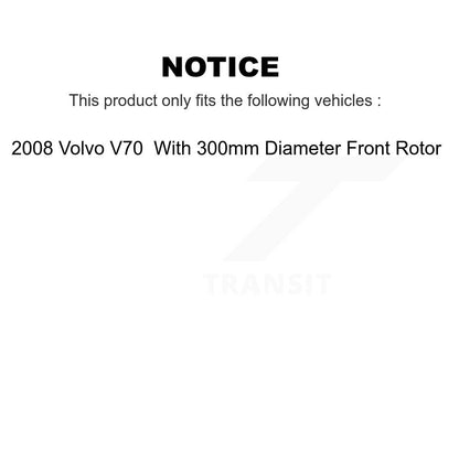 Kit de rotors et plaquettes de frein à disque revêtus de roulement de moyeu avant et arrière (10 pièces) pour Volvo V7