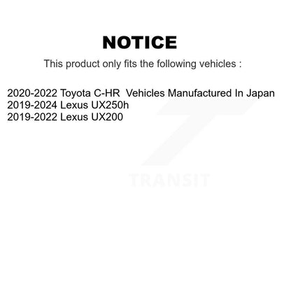 Kit de plaquettes de Rotor de frein, roulement de moyeu avant, fente percée, pour Toyota C-HR Lexus UX250