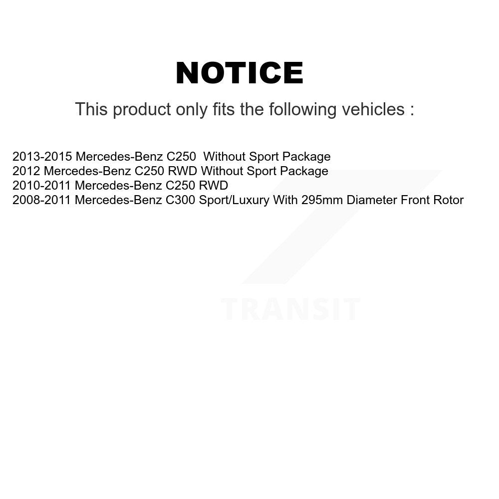 Kit de Rotor et de plaquettes de frein à fente percée, roulement de moyeu avant, pour Mercedes-Benz C300 C25