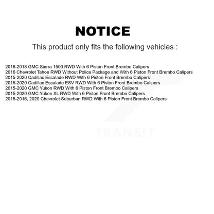 Kit de chaussures de plaquettes de Rotor de frein, roulement de moyeu avant et arrière (10 pièces) pour GMC Sierra 150
