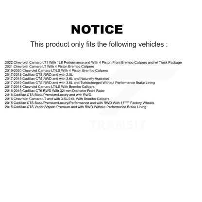 Kit de plaquettes de Rotor de frein, roulement de moyeu avant, fente percée, pour Chevrolet Camaro Cadilla