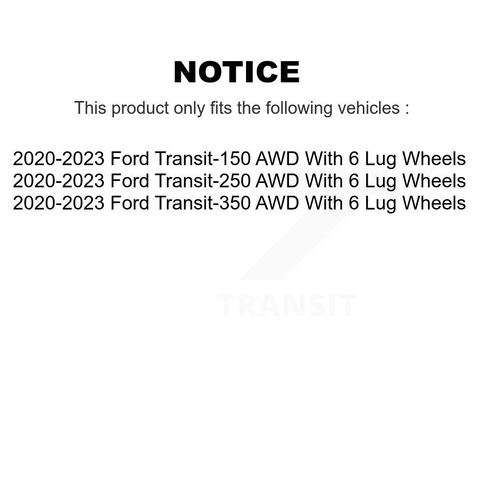 Kit de plaquettes de Rotor de frein, roulement de moyeu avant, pour Ford Transit-250 Transit-350 AW