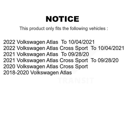 Kit de Rotor et plaquettes de frein revêtus de roulement de moyeu avant, pour Volkswagen Atlas Cross Spor