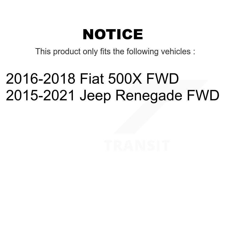 Kit de plaquettes de rotor de frein enduites de roulement de moyeu avant et arrière (10 pièces) pour Jeep Renegade Fia