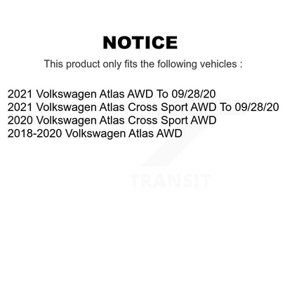 Kit de plaquettes de rotor de frein, roulement de moyeu avant et arrière (10 pièces) pour Volkswagen Atlas AW