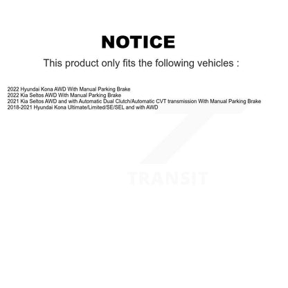 Kit de rotors et plaquettes de frein revêtus de roulement de moyeu avant et arrière (10 pièces) pour Hyundai Kona Ki