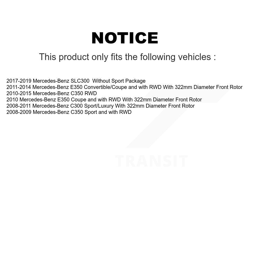 Kit de Rotor et plaquettes de frein, roulement de moyeu avant, pour Mercedes-Benz E350 C350 C300 SLC30