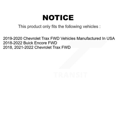 Kit de plaquettes de Rotor de frein, roulement de moyeu avant et arrière (10 pièces) pour Buick Encore Chevrolet FW