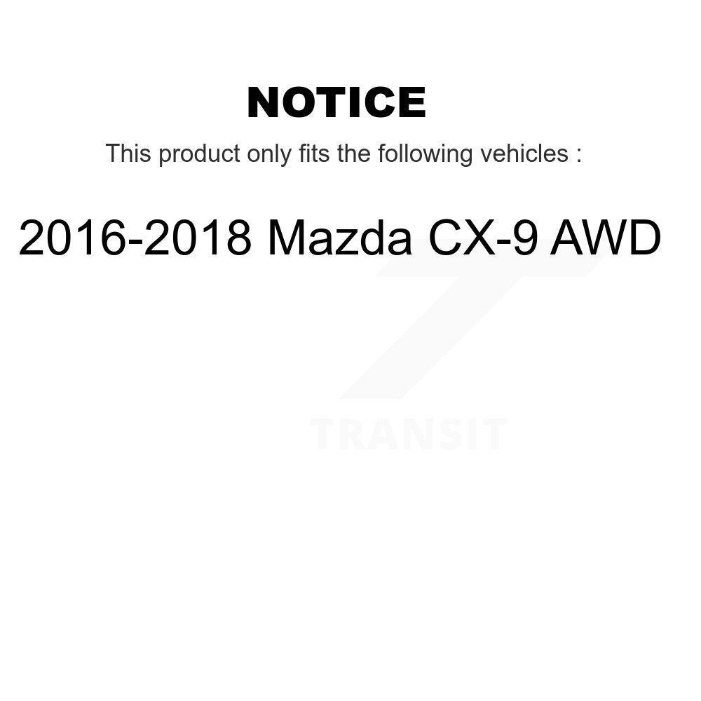 Kit de plaquettes de rotor de frein, roulement de moyeu avant et arrière (10 pièces) pour Mazda CX-9 AW 16-18