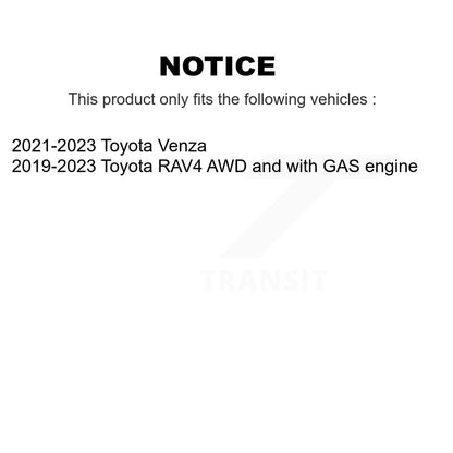 Kit de rotor et de plaquettes de frein revêtus de roulement de moyeu avant et arrière (10 pièces) pour Toyota RAV4 Venz