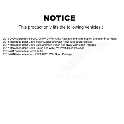 Kit de plaquettes de Rotor de frein, ensemble de roulements de moyeu avant, pour Mercedes-Benz C300 C350