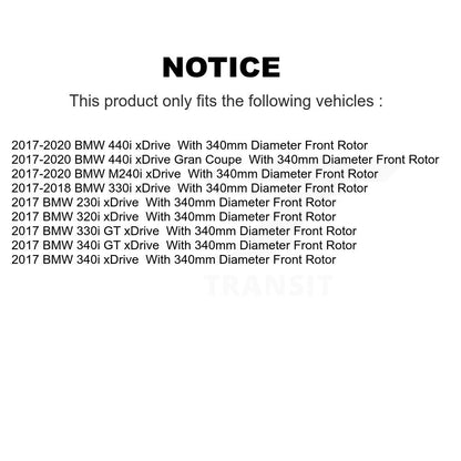 Kit de plaquettes de Rotor de frein enduit de roulement de moyeu avant, pour BMW 330i xDrive 440i Gran Coup
