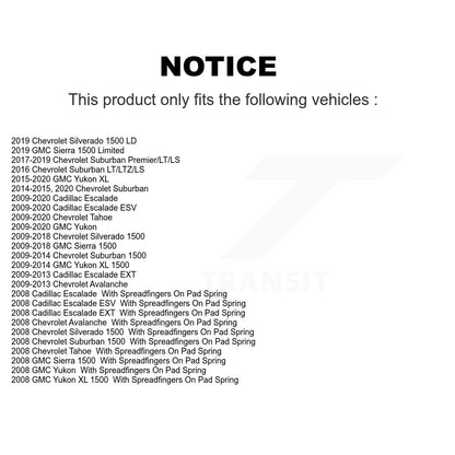 Kit d'étrier de frein avant et arrière, pour Chevrolet GMC Sierra 1500 Silverado Tahoe Yuko