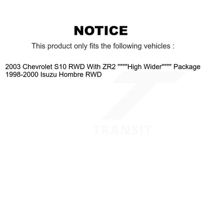 Kit d'étrier de frein avant et arrière, côté gauche droit, pour Chevrolet S10 Isuzu Hombre RWD