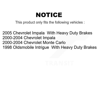 Kit d'étrier de frein à disque avant et arrière, pour Chevrolet Impala Monte Carlo Oldsmobile