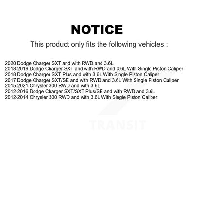 Étrier de frein à disque avant et arrière, Kit côté gauche droit pour Chrysler 300 Dodge Charge