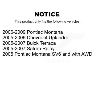 Kit d'étrier de frein avant et arrière, pour Pontiac Montana Chevrolet Uplander Buick Satur