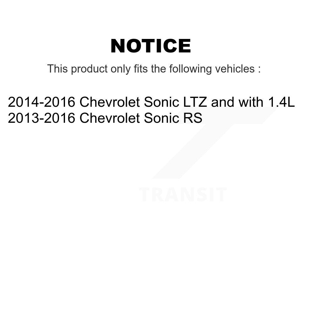 Kit d'étrier de frein avant et arrière gauche droite (passager conducteur) pour Chevrolet Sonic