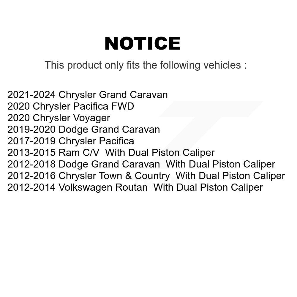 Kit d'étrier de frein avant pour Grand Caravan Dodge Chrysler Town & Country Pacific