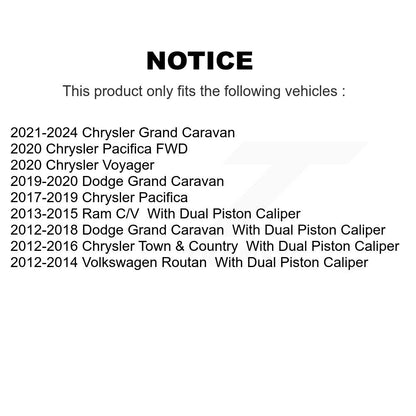 Kit d'étrier de frein avant pour Grand Caravan Dodge Chrysler Town & Country Pacific
