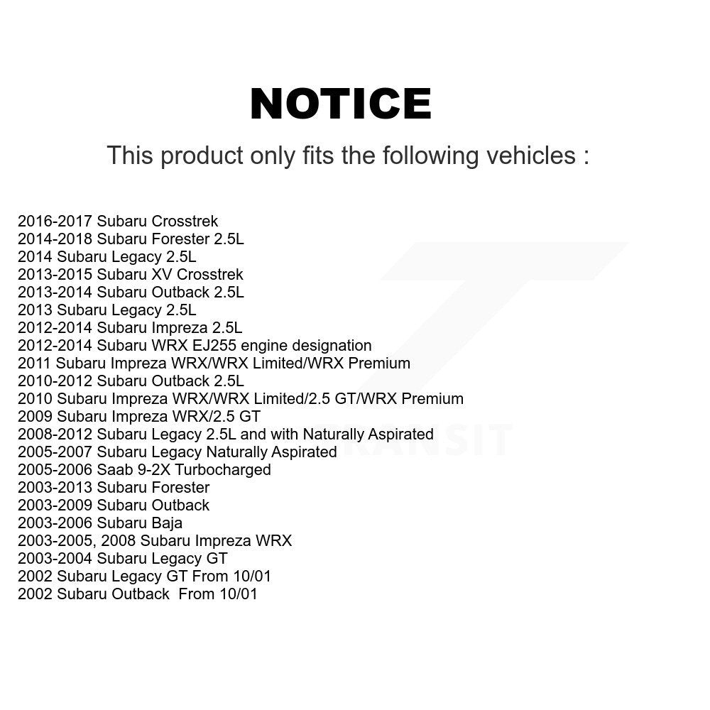 Kit d'étrier de frein avant pour Subaru Forester Impreza Outback XV Crosstrek Legacy