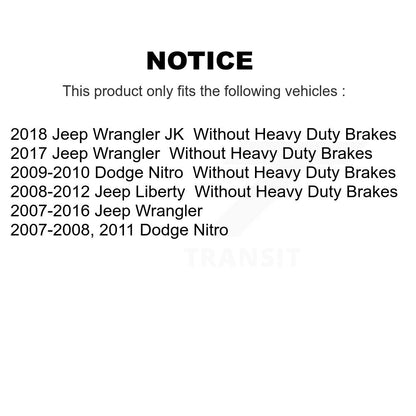 Kit d'étrier de frein avant gauche droit pour Jeep Wrangler Liberty JK Dodge Nitr