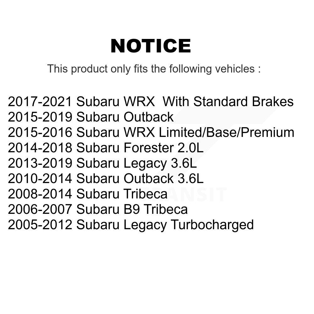 Kit d'étrier de frein à disque avant, pour Subaru Outback Forester Legacy WRX Tribeca B9