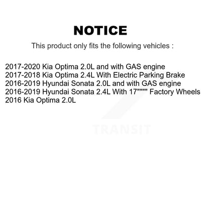 Étrier de frein à disque avant, Kit côté gauche droit pour Hyundai Sonata Kia Optima