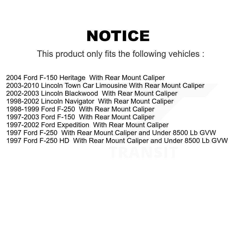 Kit d'étrier de frein à disque arrière, pour Ford F-150 Lincoln Town Car F-250 HD Expedition