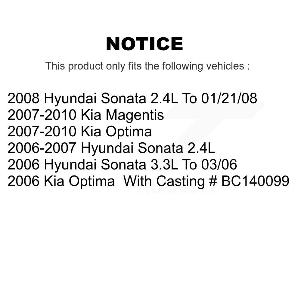 Kit d'étrier de frein arrière côté gauche droit, pour Hyundai Sonata Kia Optima Magentis