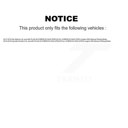 Kit d'étrier de frein arrière pour Hyundai Sonata Kia Optima avec stationnement manuel