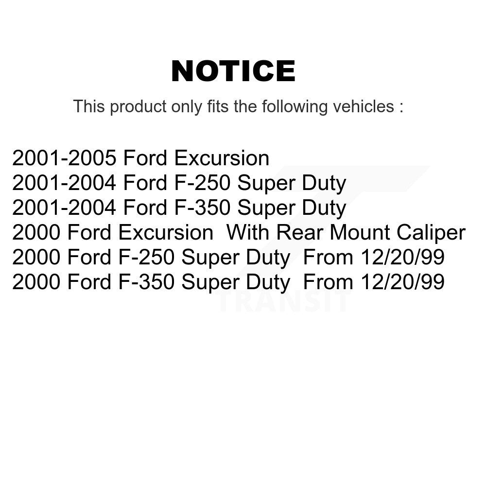 Kit d'étrier de frein arrière gauche droit pour Ford F-350 Super Duty F-250 excursio