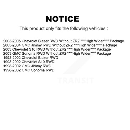 Kit d'étrier de frein arrière gauche droite pour Chevrolet GMC Blazer S10 Sonoma Jimmy RWD