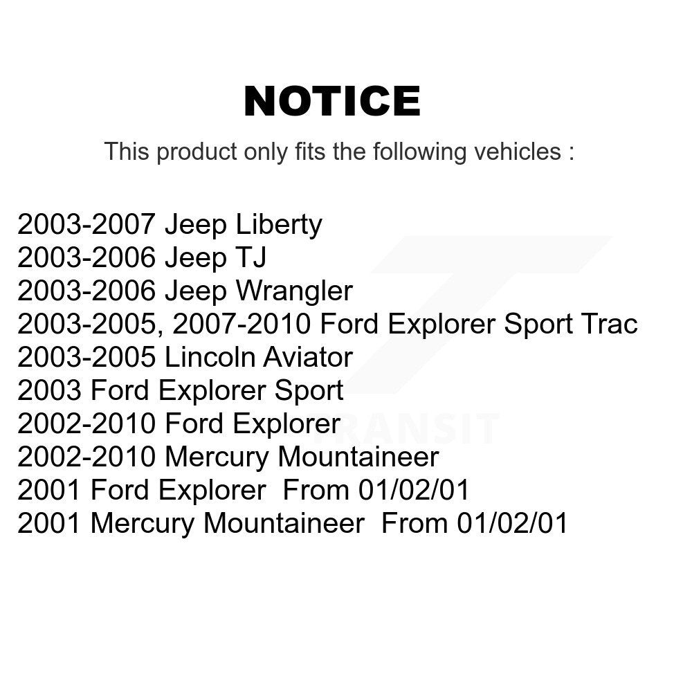 Kit d'étrier de frein arrière pour Jeep Ford Liberty Explorer Wrangler Sport Trac TJ