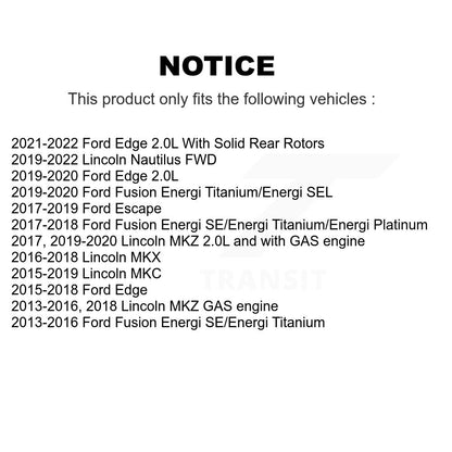Kit d'étrier de frein arrière pour Ford Escape Edge Fusion Lincoln MKC MKX Nautilus MKZ