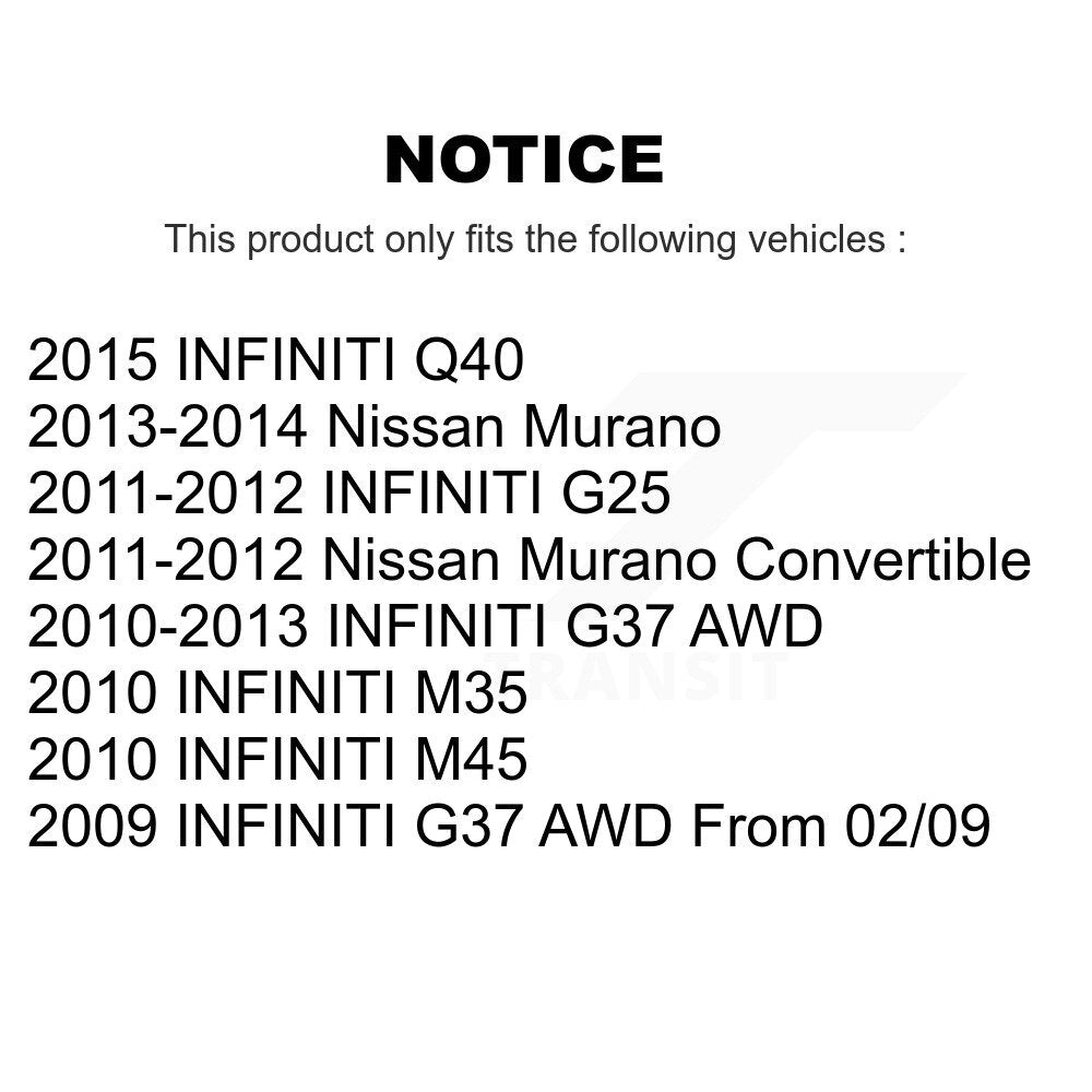 Kit d'étrier de frein avant et arrière, pour INFINITI Nissan Murano G37 QX50 QX70 EX37 G25