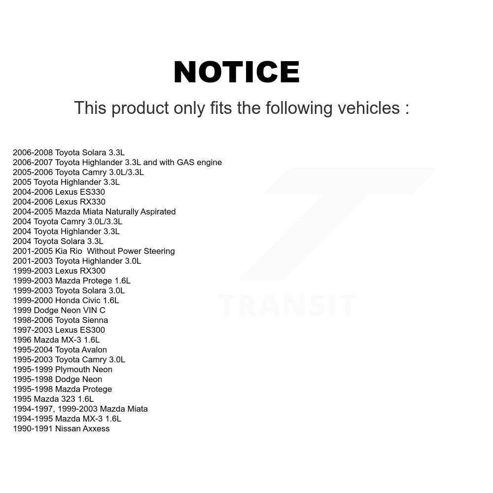 Ceinture serpentine pour Toyota Camry Sienna Mazda Honda Civic Lexus Miata Solara Ki