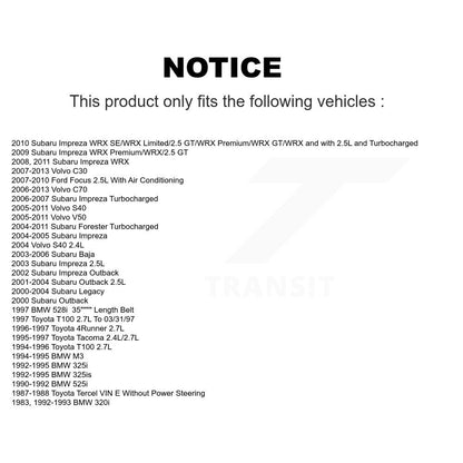Courroie serpentine pour Subaru Ford Focus Impreza Forester Volvo S40 Toyota C30 V50