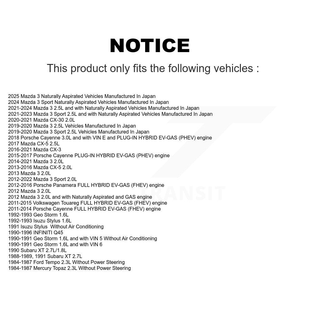 Courroie serpentine pour Mazda 3 CX-5 CX-3 Sport CX-30 Porsche Cayenne Volkswagen Q4