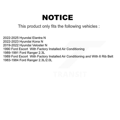 Courroie serpentine pour Hyundai Kona Veloster N Ford Ranger Elantra Escort