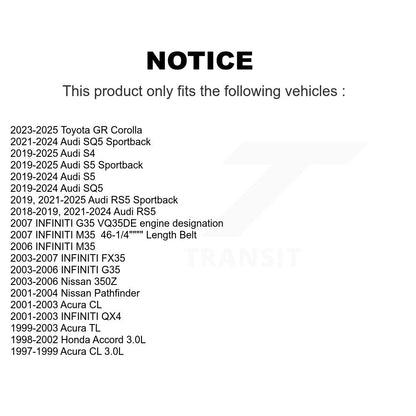 Courroie serpentine pour Honda Accord INFINITI G35 Nissan Acura Pathfinder 350Z TL C