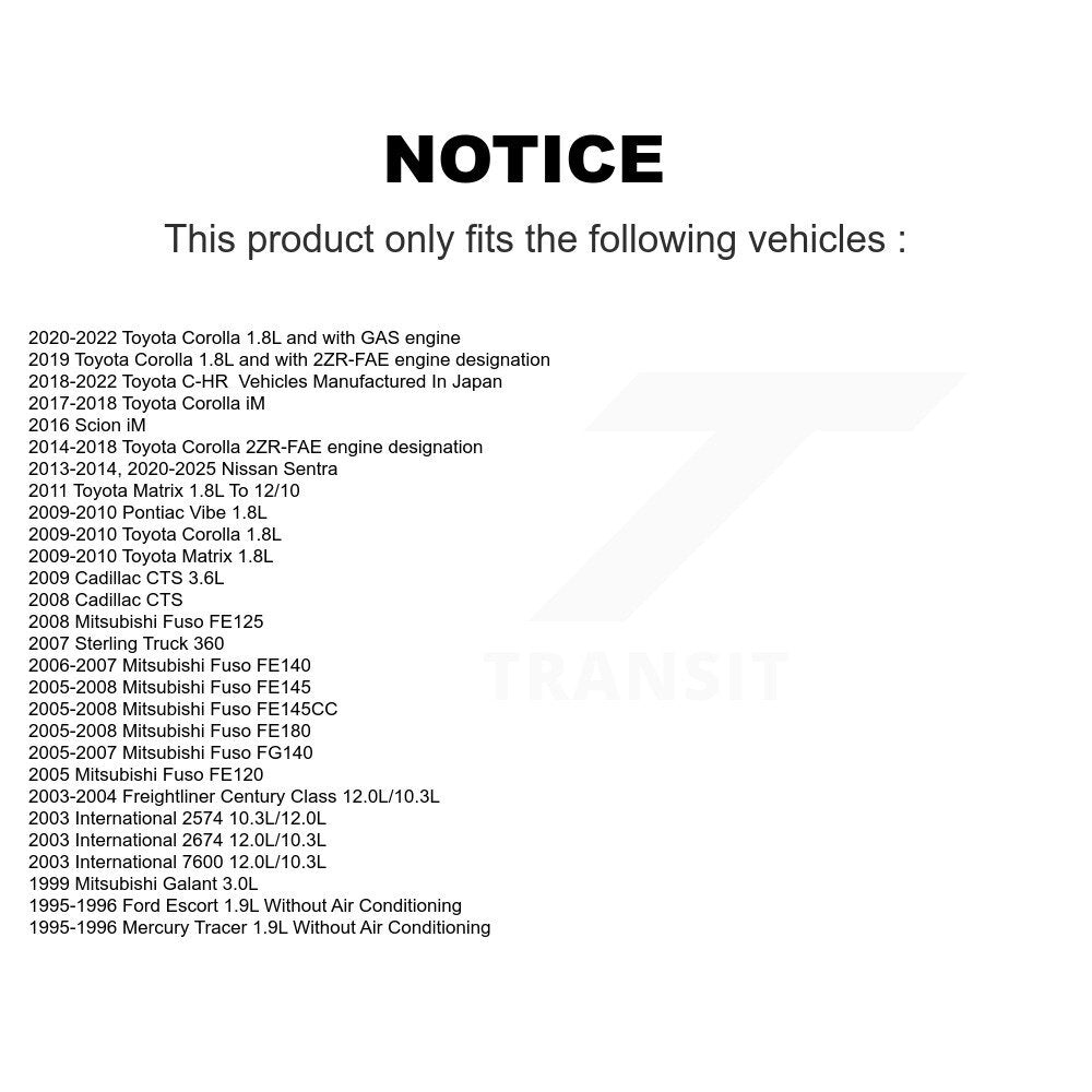 Courroie serpentine pour Toyota Corolla Matrix C-HR Nissan Sentra Pontiac Vibe iM CT