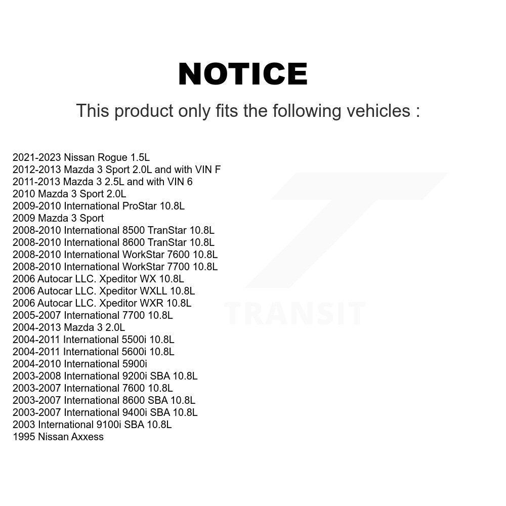 Courroie serpentine pour Mazda 3 Nissan Axxess International 5900i ProStar Autocar W