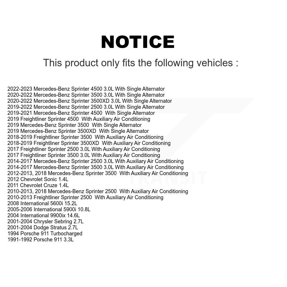 Courroie Serpentine pour Mercedes-Benz Sprinter 2500 Chevrolet Cruze 3500 Sonic 4500