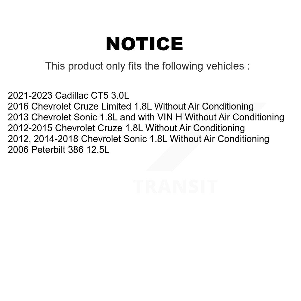 Ceinture serpentine pour Chevrolet Cruze Sonic Limited Peterbilt 386 KBR-5060570
