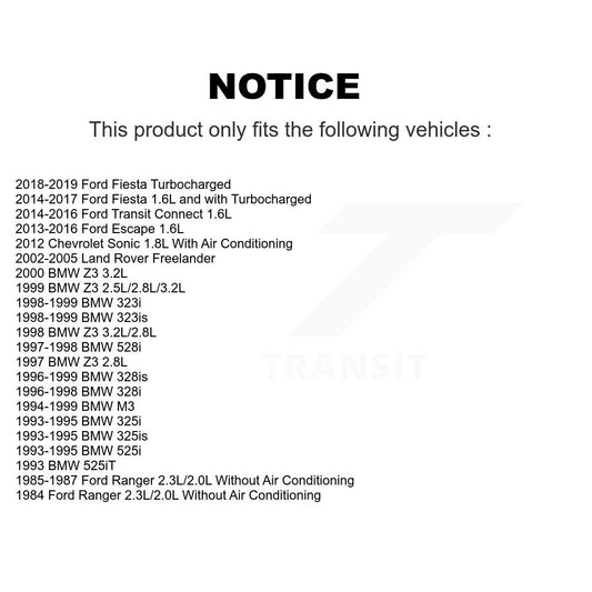 Courroie serpentine pour Ford Escape Fiesta Chevrolet Sonic BMW Transit Connect Z3 M