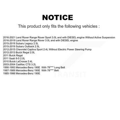 Ceinture serpentine pour Subaru Outback Legacy Buick LaCrosse Regal Cadillac CTS 190
