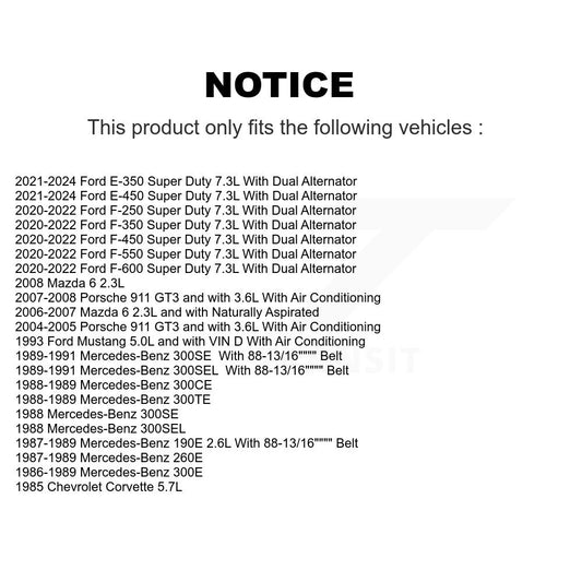 Courroie serpentine pour Ford F-350 Super Duty F-250 Mazda 6 E-450 E-350 F-450 911