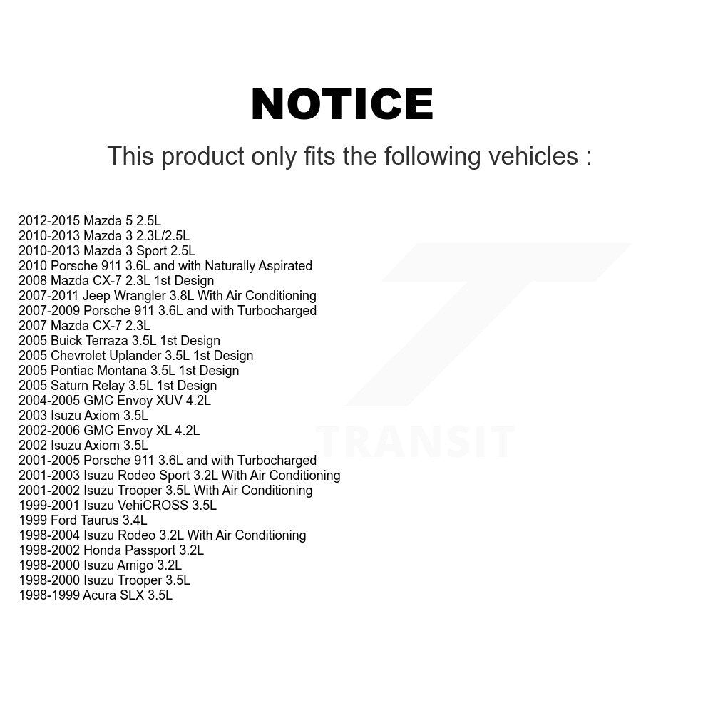 Courroie serpentine d'entraînement principal pour Mazda 3 Jeep Wrangler 5 Porsche 911 CX-7 Pontiac