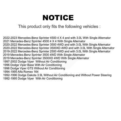 Courroie Serpentine pour Mercedes-Benz Sprinter 2500 3500 Dodge Dakota Viper 3500XD